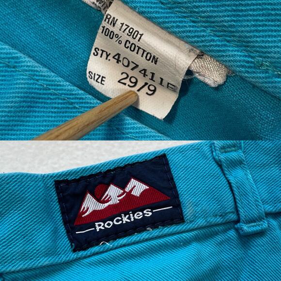 Vtg 80's Rocky Mountain Turquoise Bareback Western Pants Size 29/9 - 26" actual - Picture 11 of 11